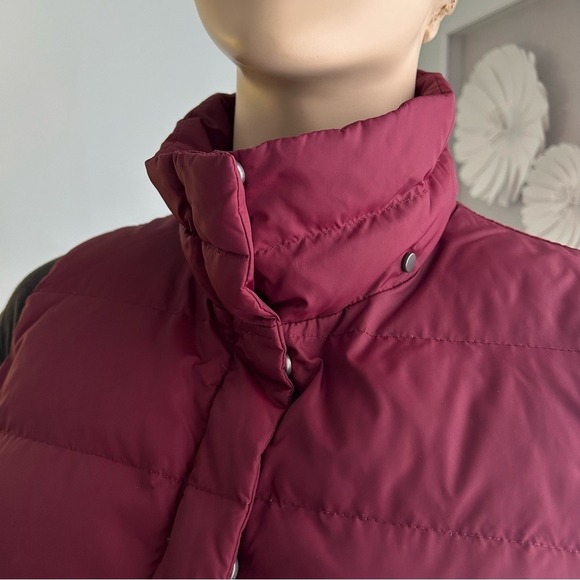 Eileen Fisher XS‎ goose down burgundy full zip nylon puffer vest - Picture 7 of 10